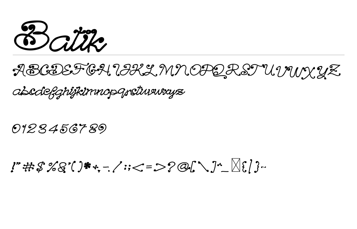 Batik Font preview