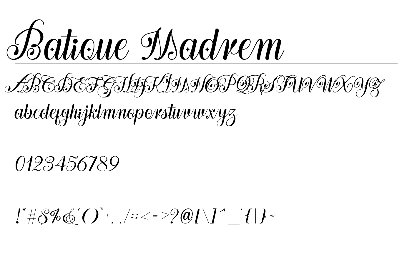 Batique Madrem Font preview