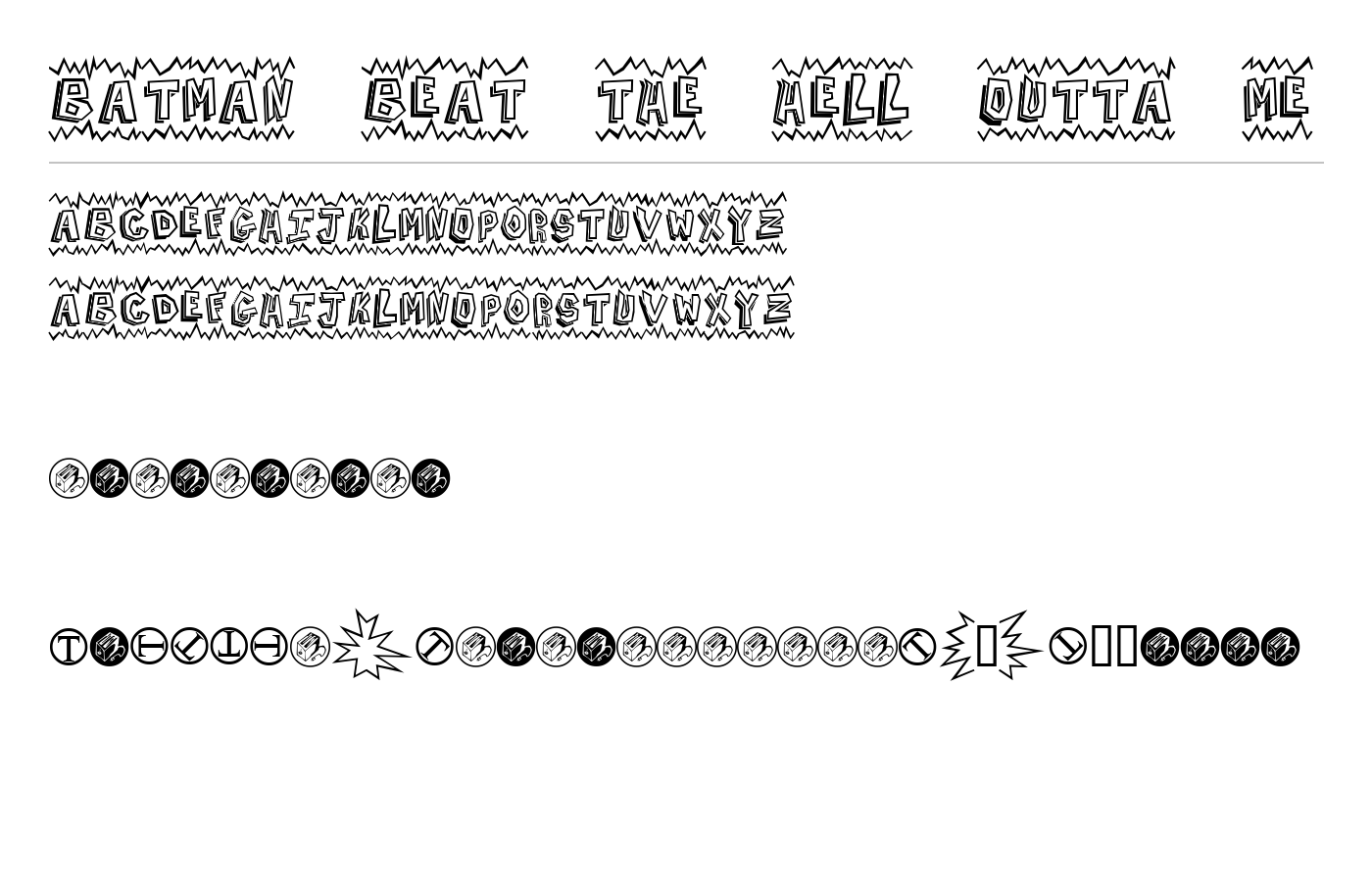 Batman Beat the hell Outta Me Font preview