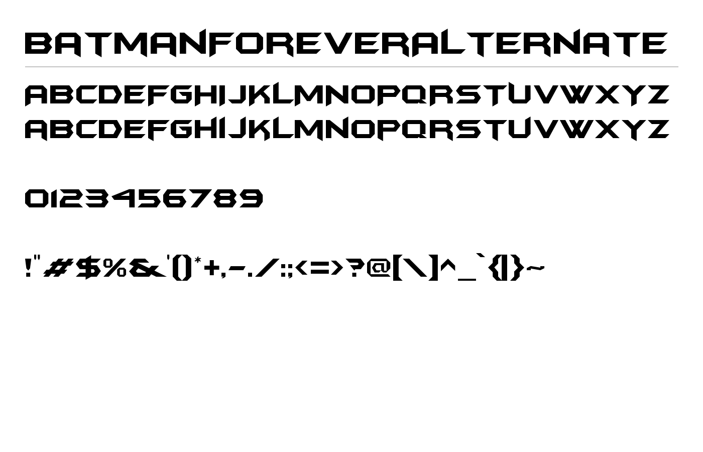 BatmanForeverAlternate Font preview