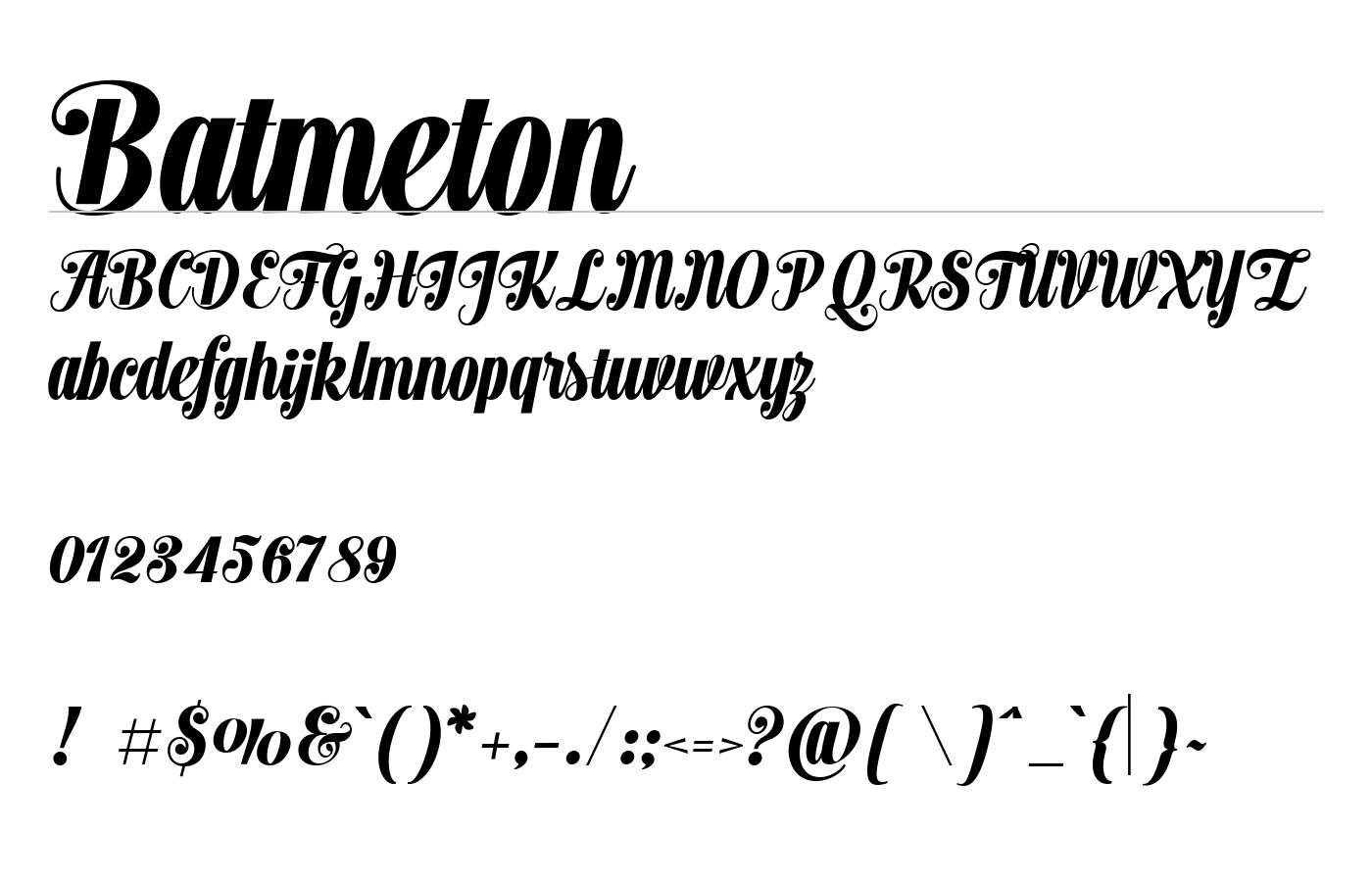 Batmeton Font preview