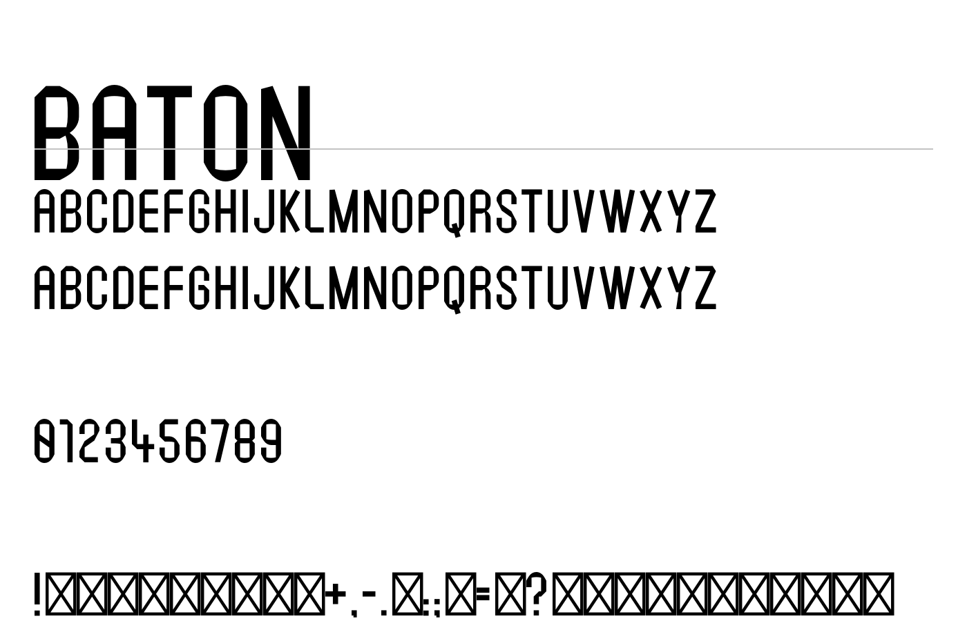 Baton Font preview
