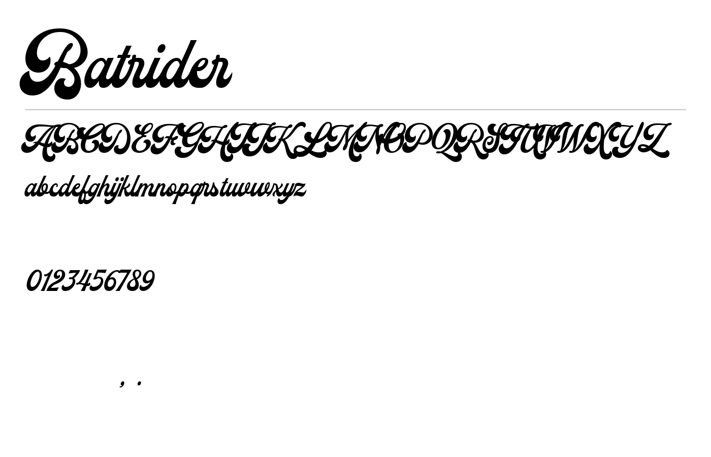 Batrider Font preview