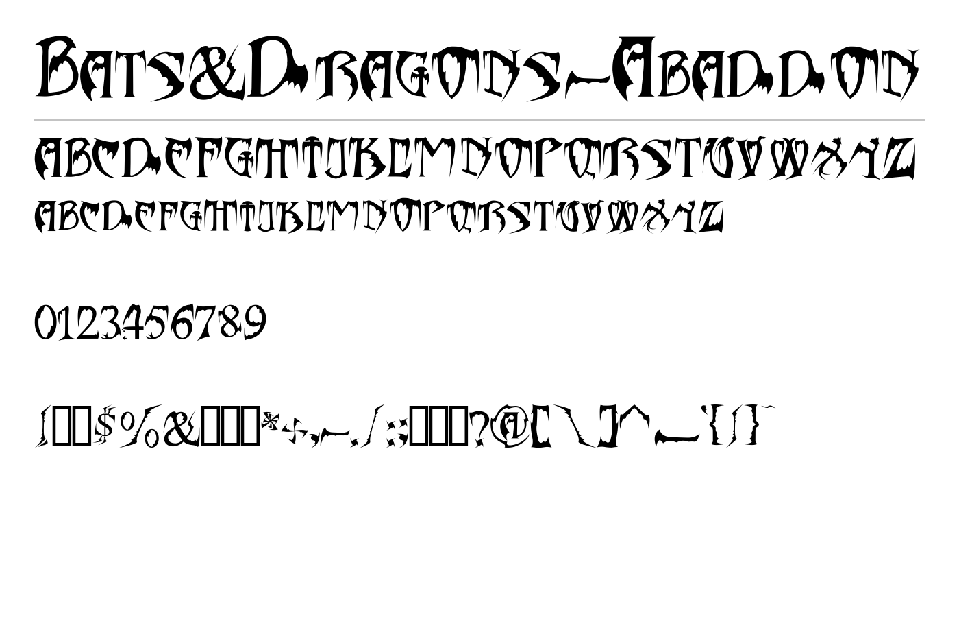 Bats&Dragons-Abaddon Font preview