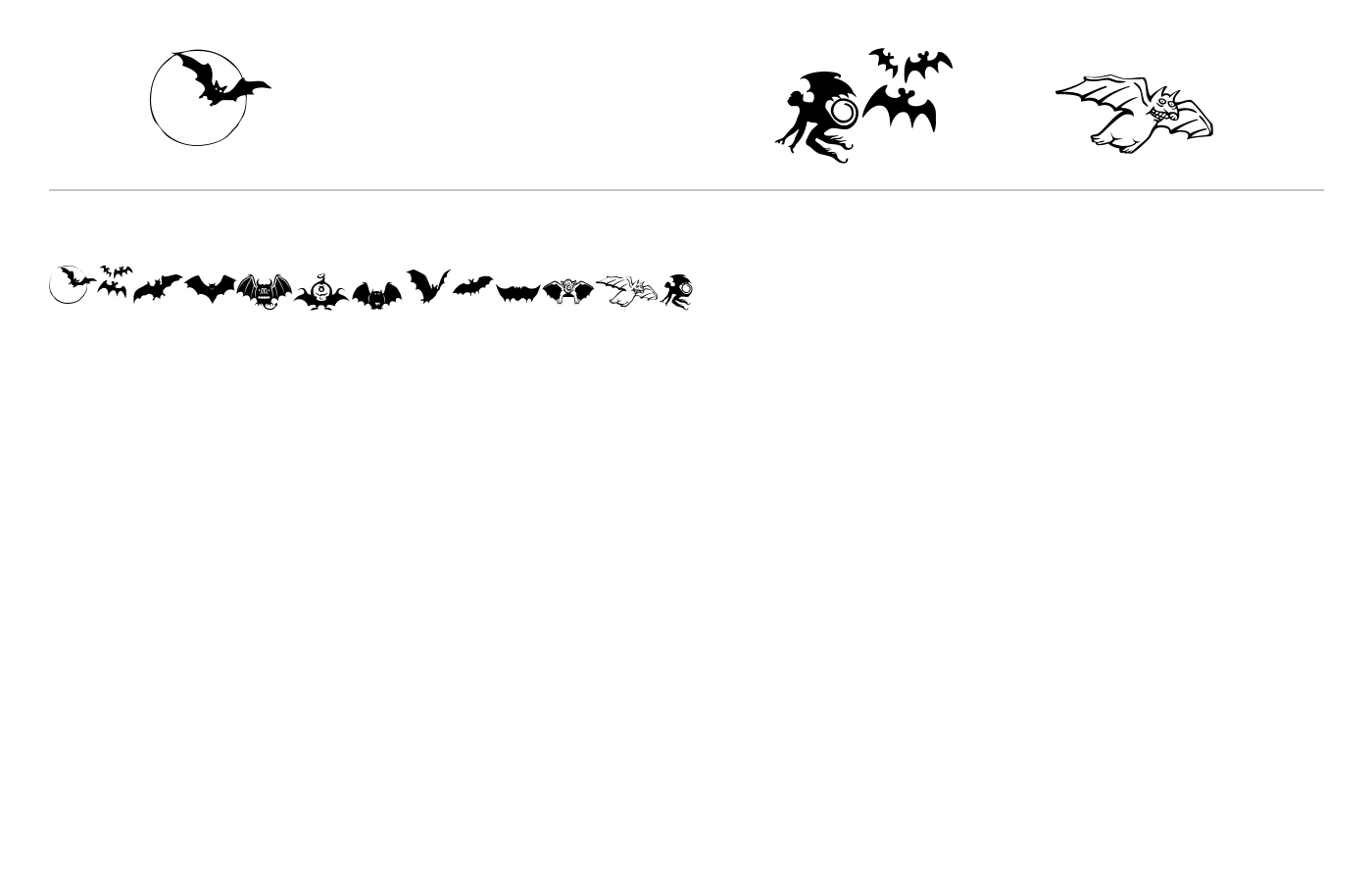 Bats-Symbols Font preview