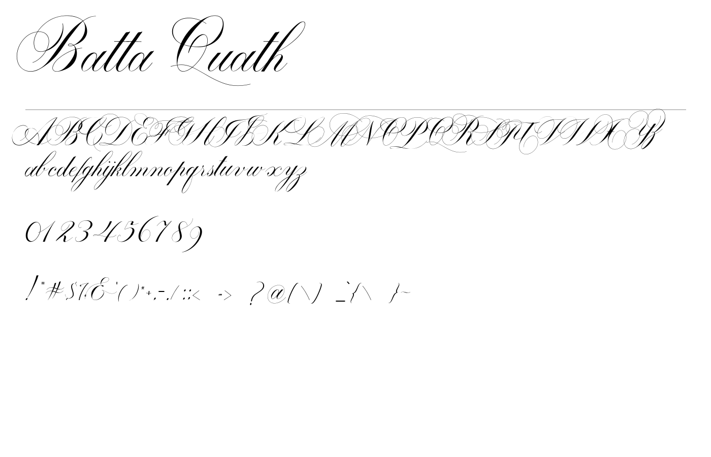 Batta Quath Font preview