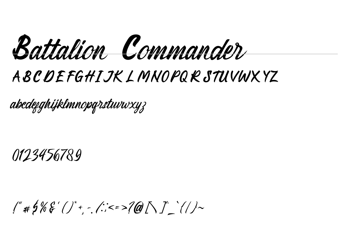 Battalion Commander Font preview