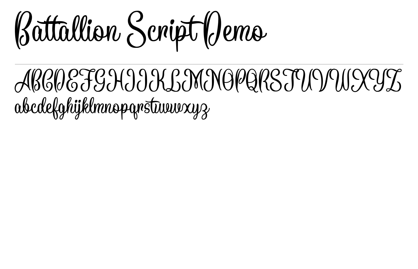 Battallion Script Italic Demo Font preview