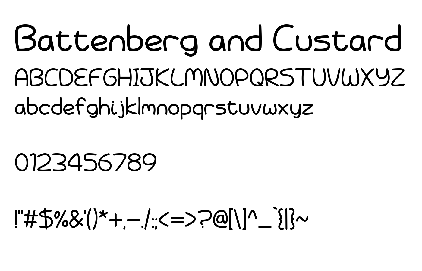 Battenberg and Custard Font preview
