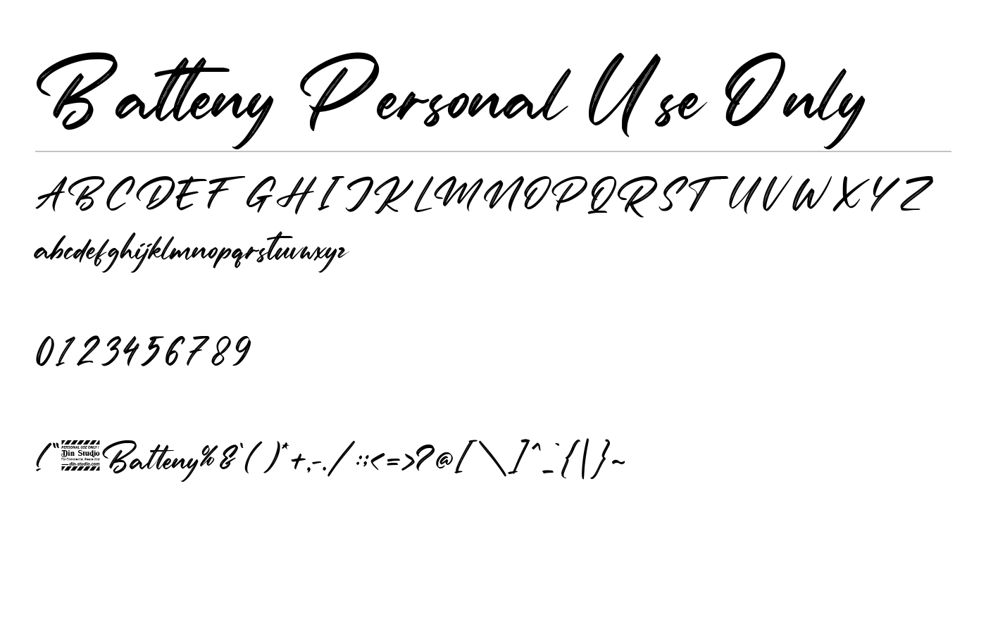 Batteny Personal Use Only Font preview