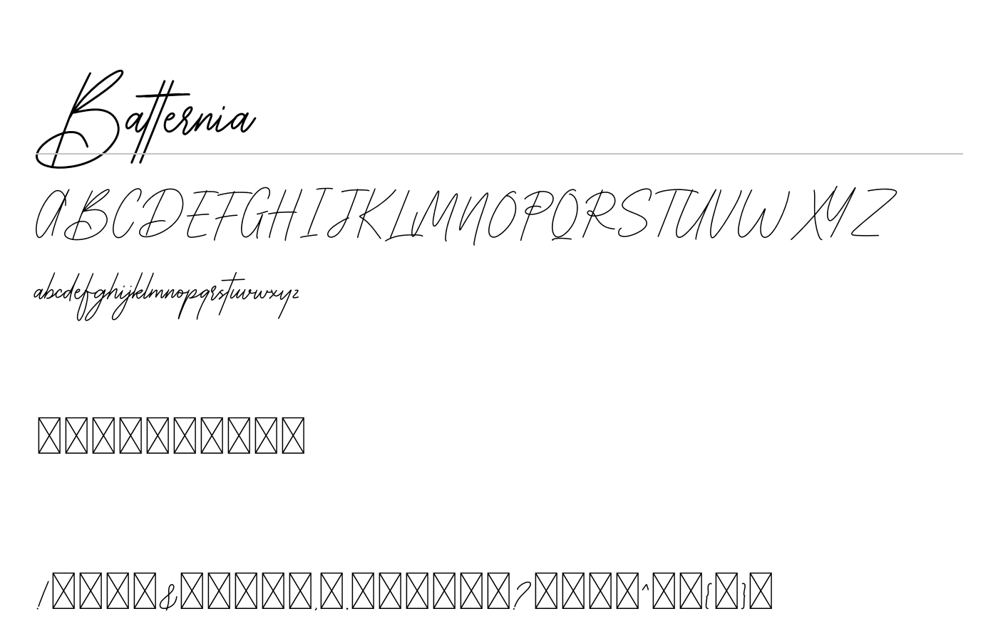 Batternia Font preview