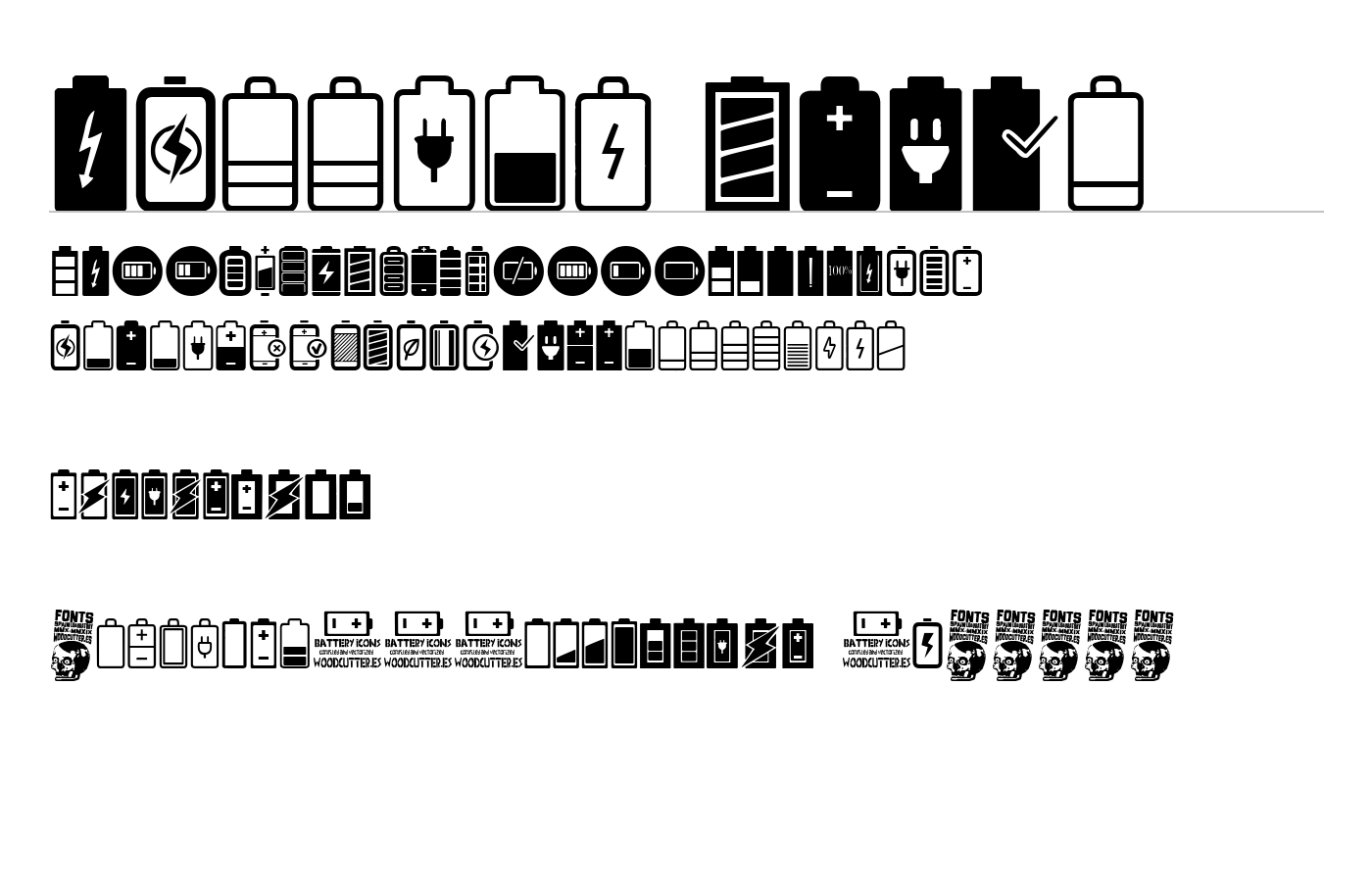 Battery Icons Font preview