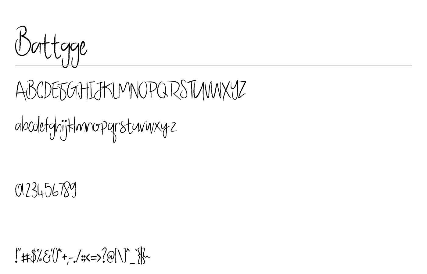 Battgge Font preview