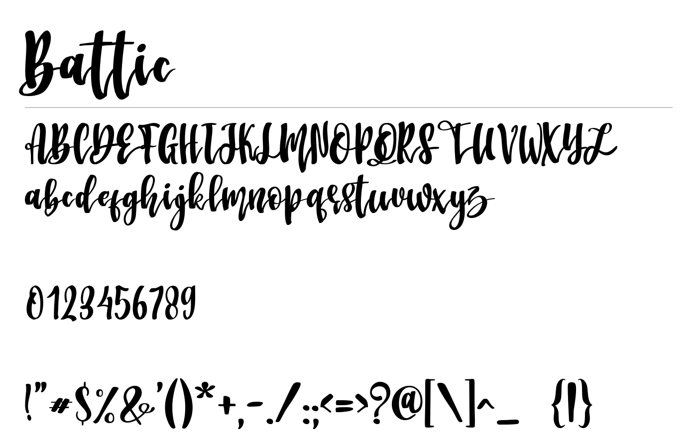 Battic Font preview