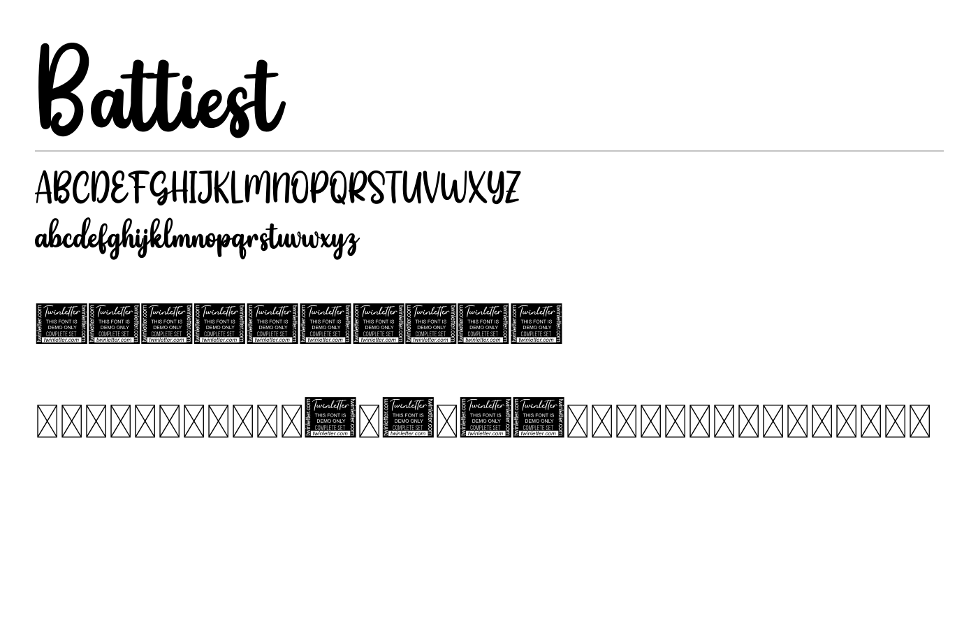 Battiest Font preview