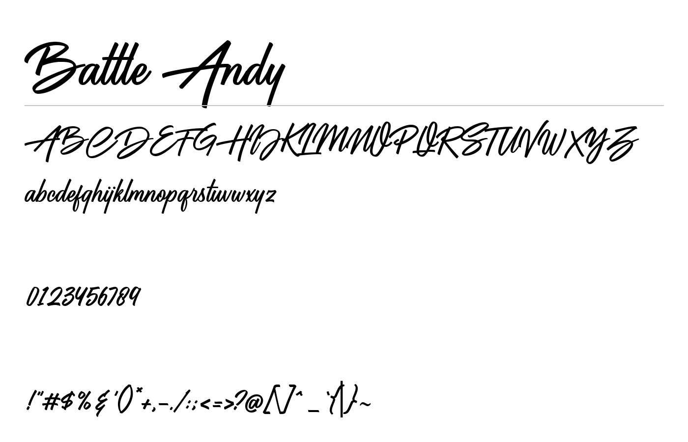 Battle Andy Font preview