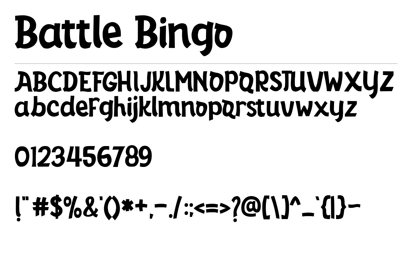 Battle Bingo Font preview
