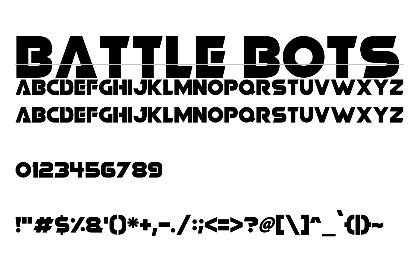 Battle Bots Font preview