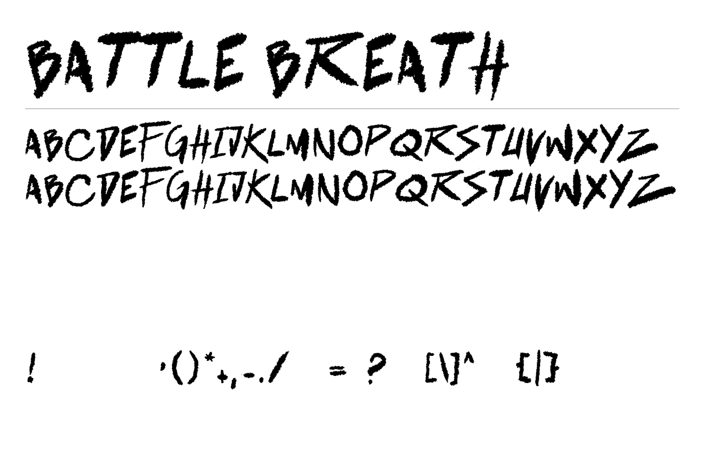 battle breath Font preview