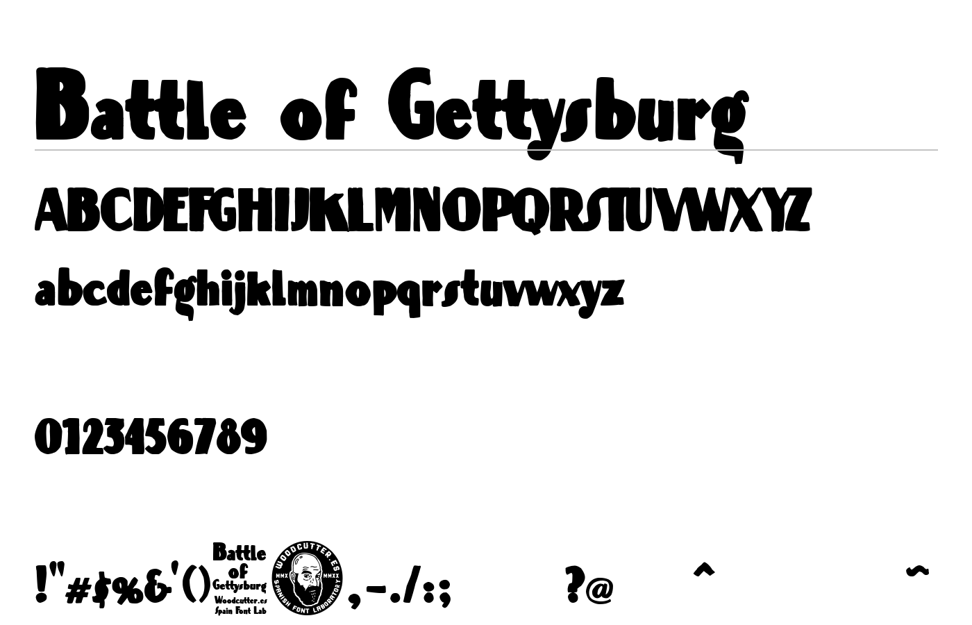 Battle of Gettysburg Font preview