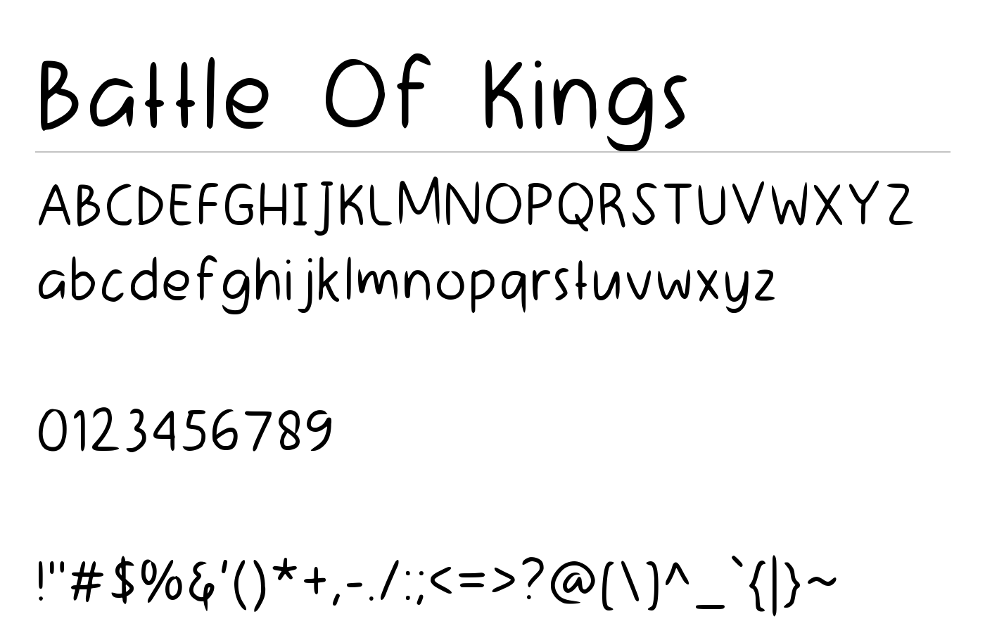 Battle Of Kings Font preview