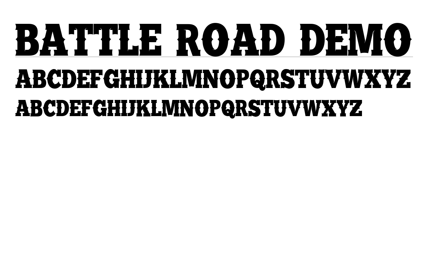 BATTLE ROAD DEMO Font preview