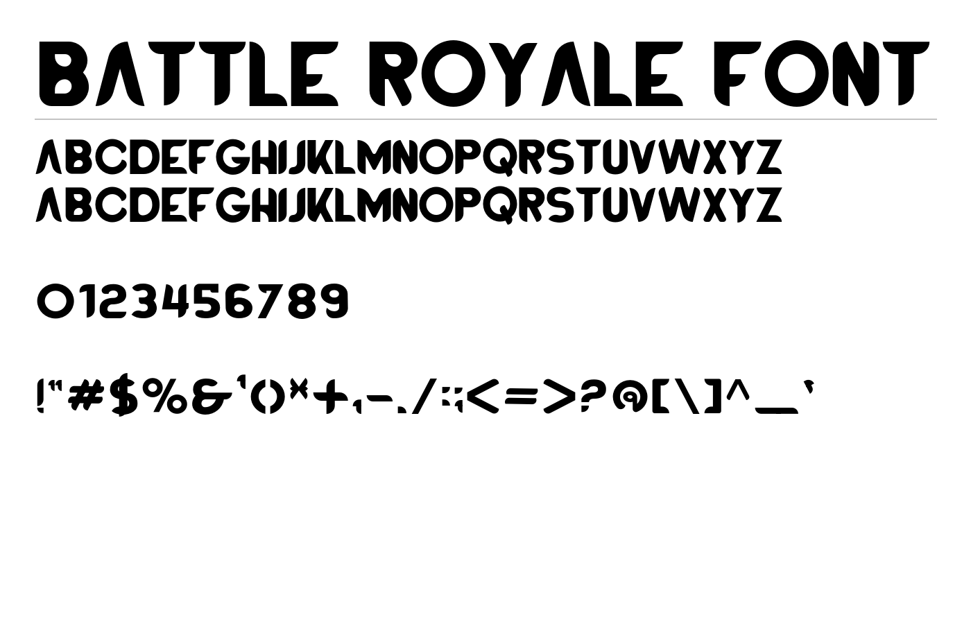 BATTLE ROYALE FONT preview