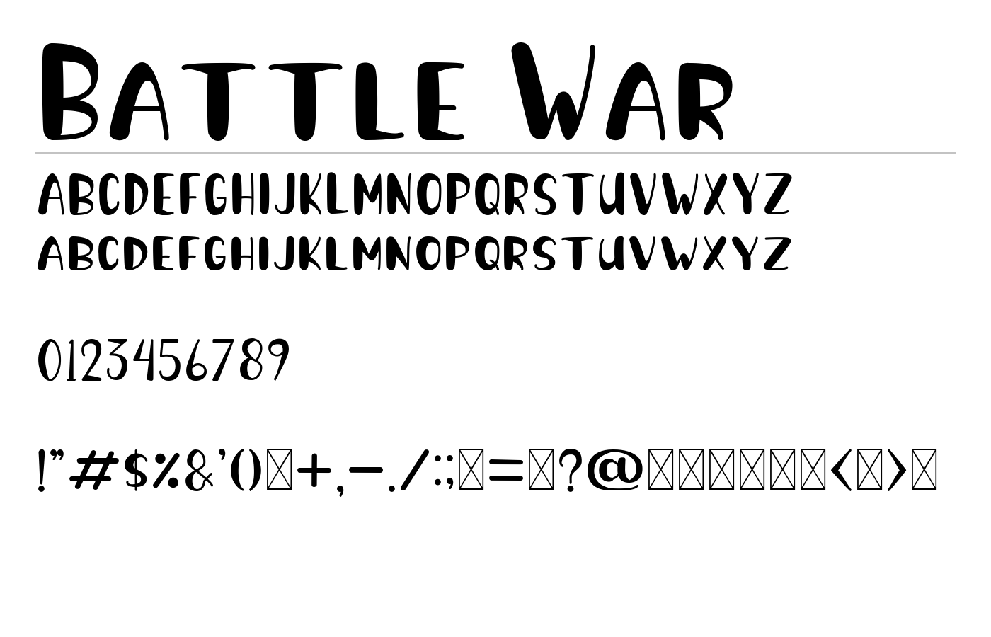 Battle War Font preview