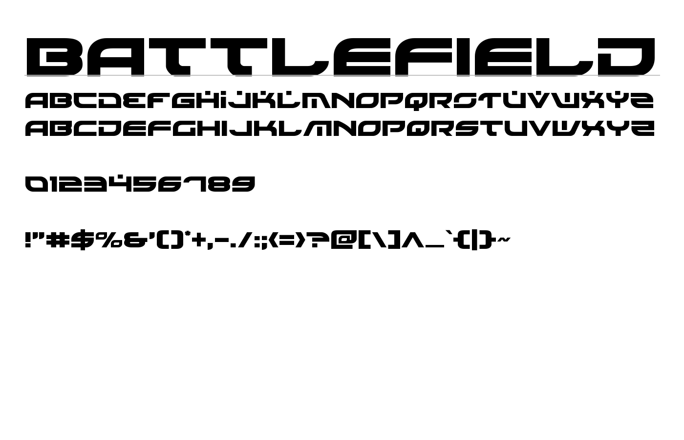Battlefield Font preview