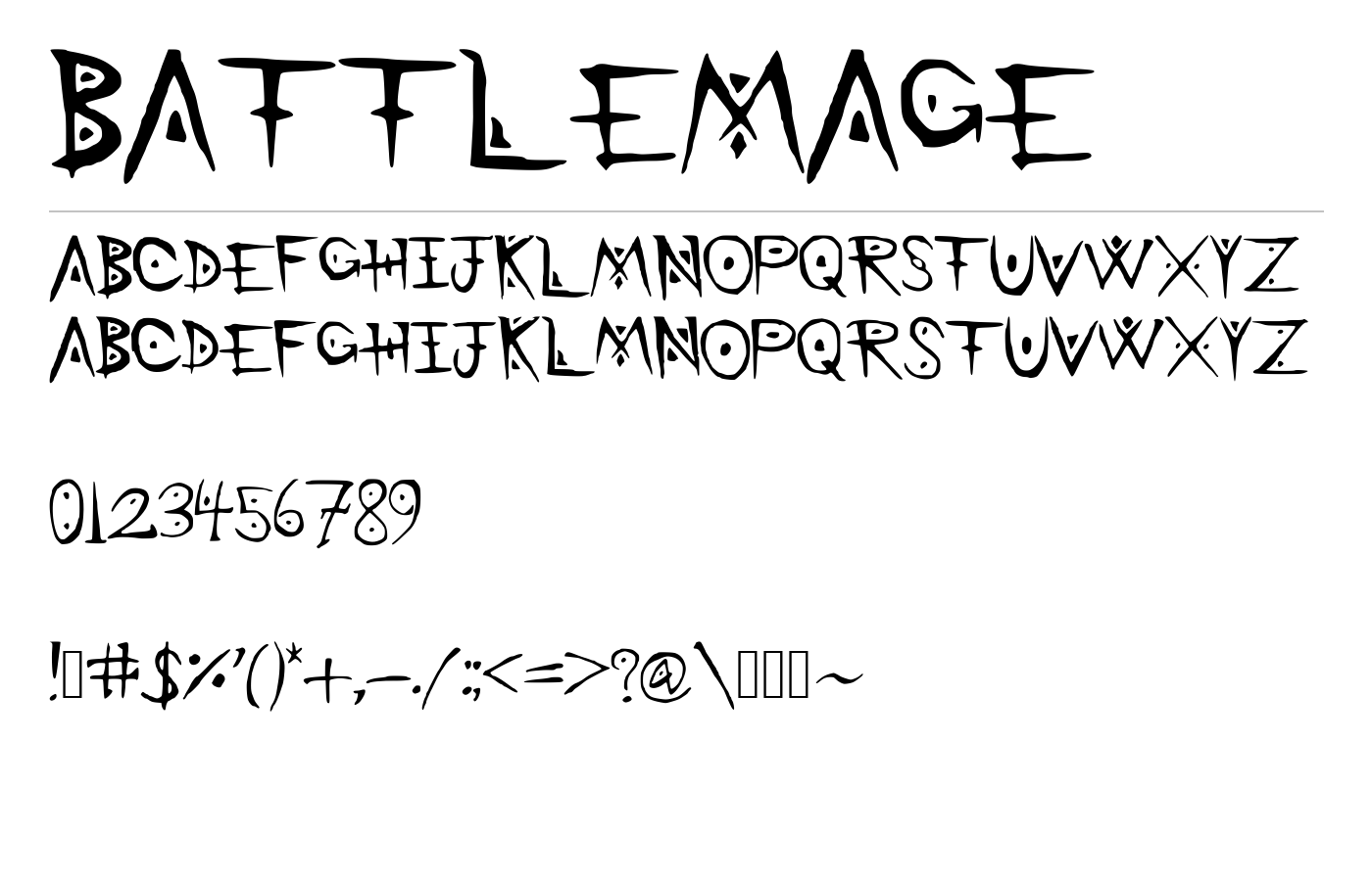 BattleMage Font preview