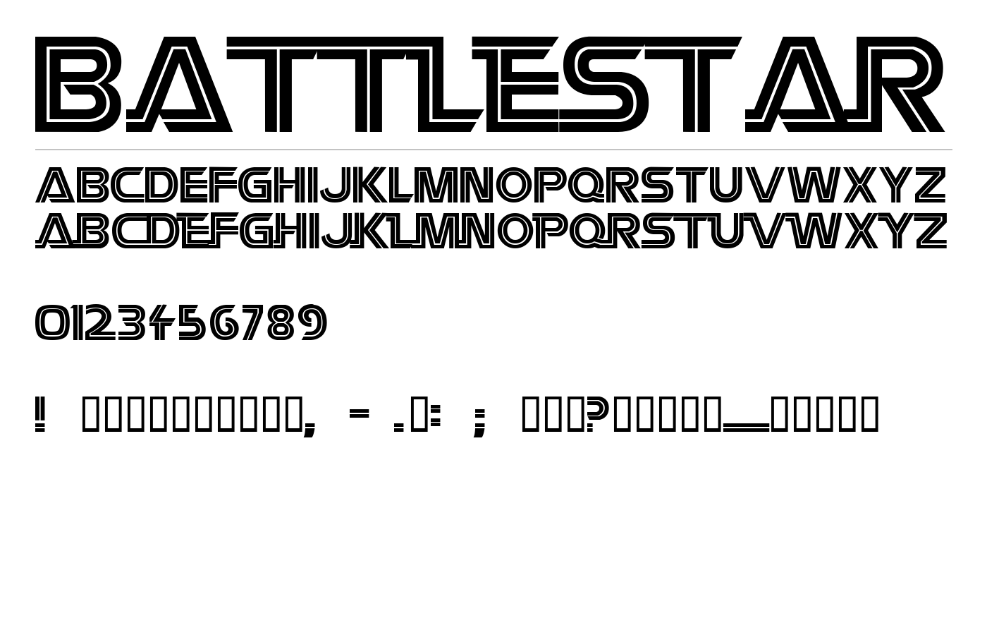 Battlestar Font preview