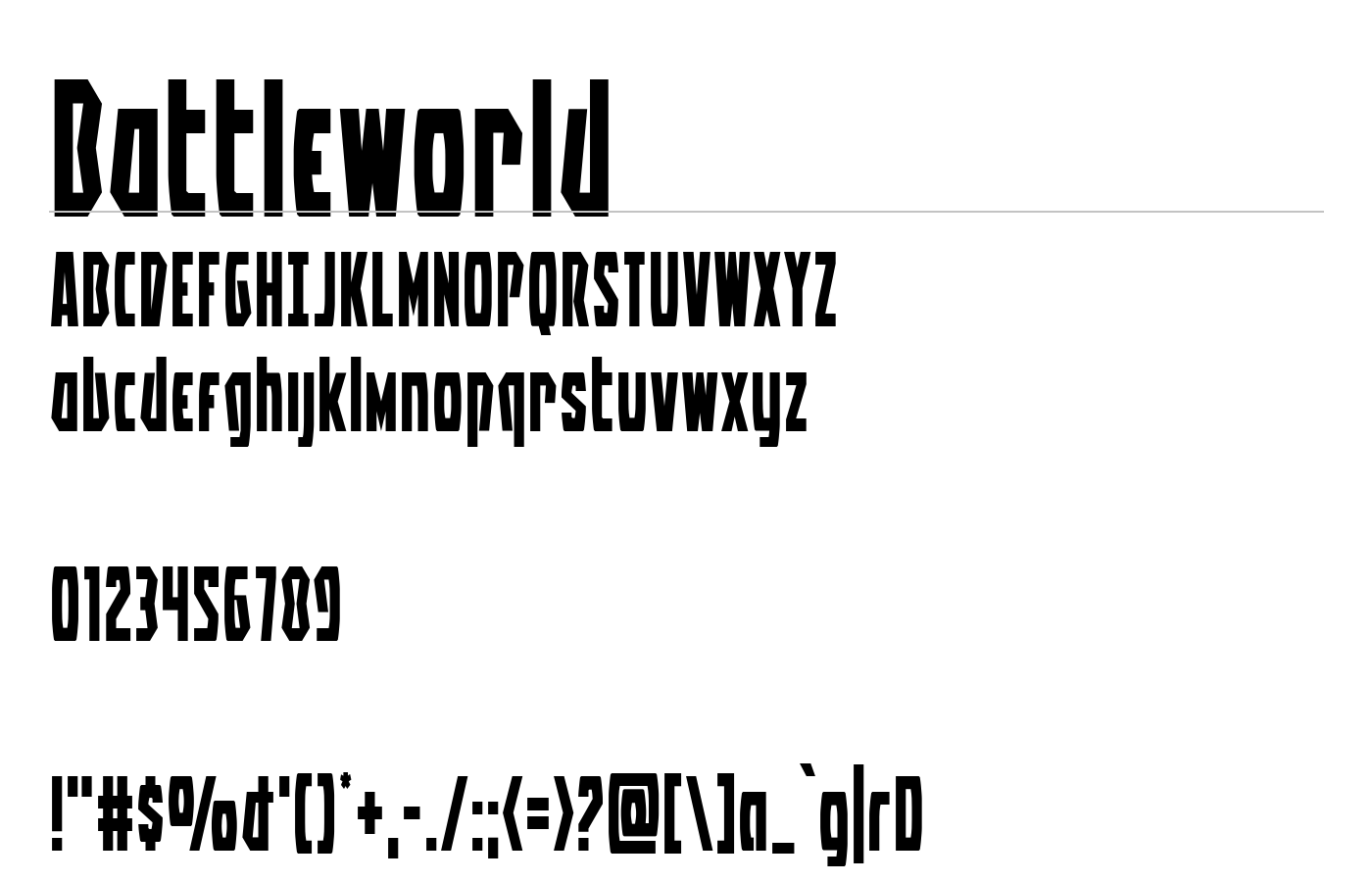Battleworld Font preview