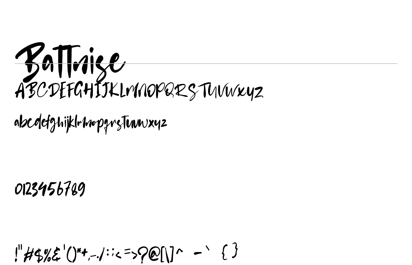 Battnise Font preview