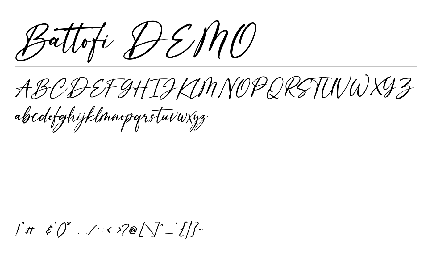 Battofi DEMO Font preview
