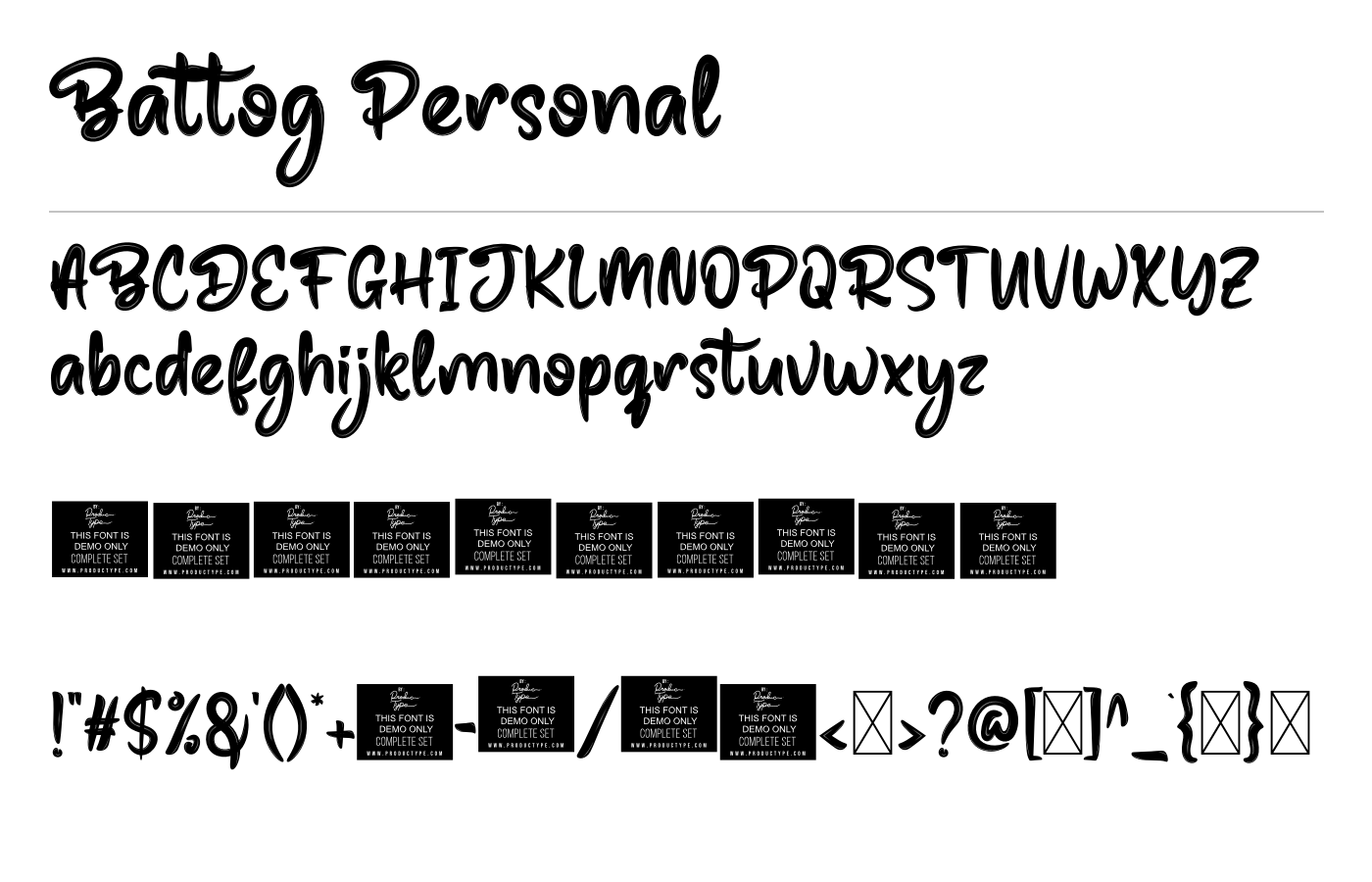 Battog Personal Font preview