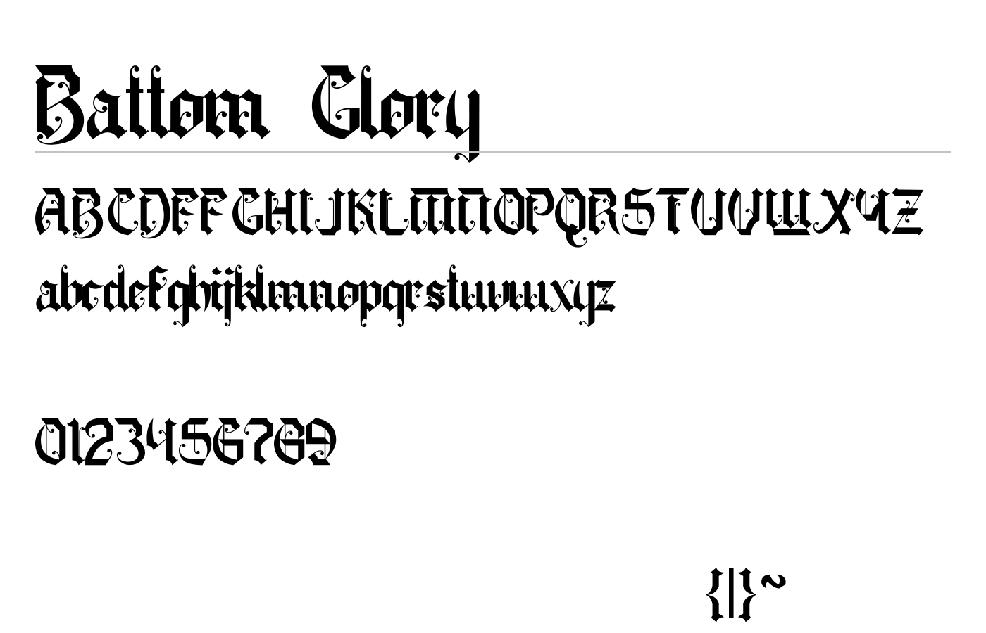 Battom Glory Font preview