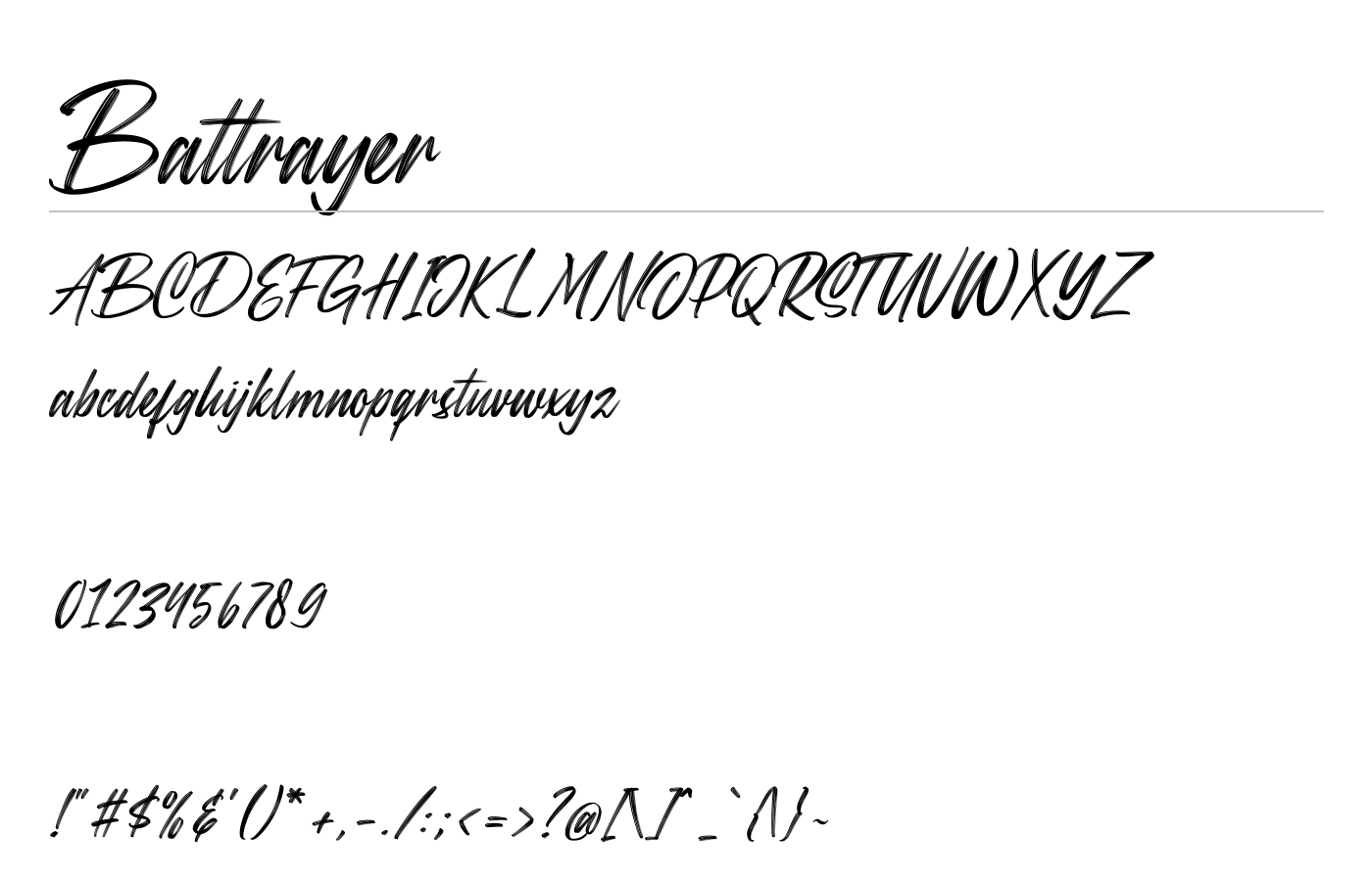 Battrayer Font preview