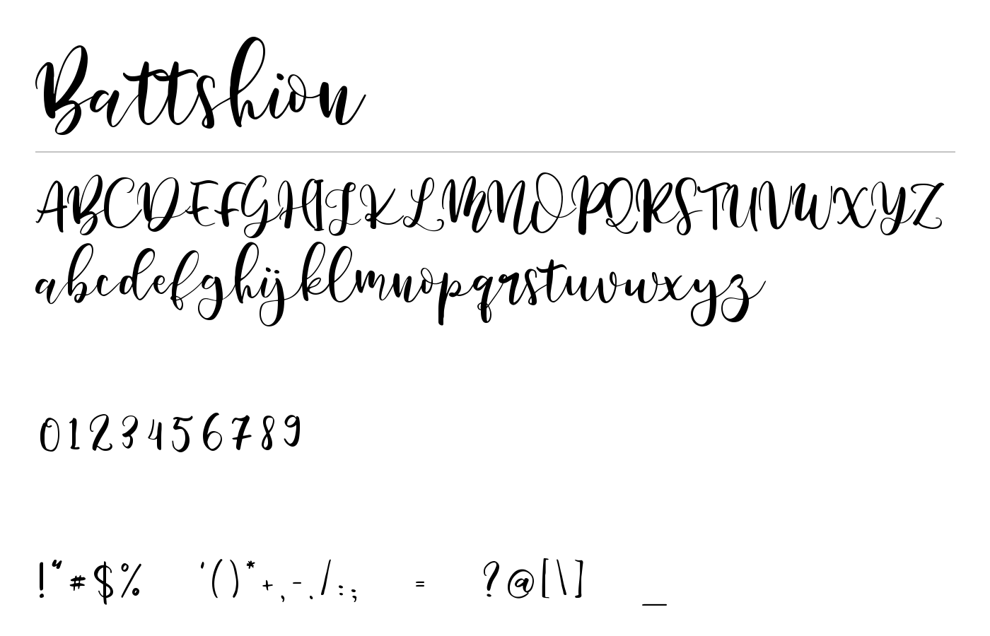 Battshion Font preview