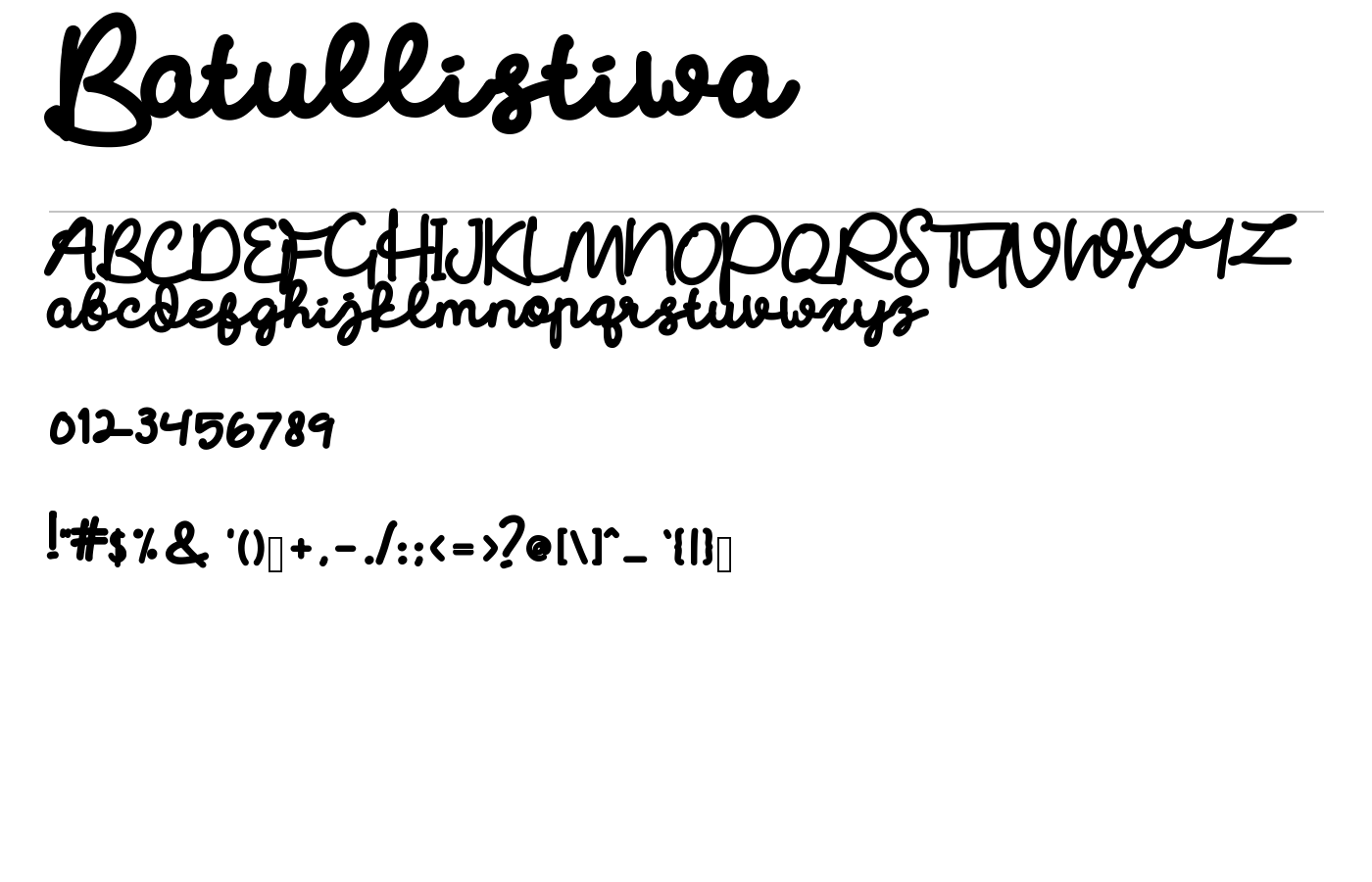 Batullistiwa Font preview