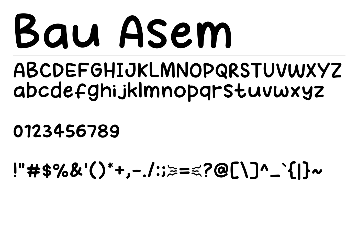 Bau Asem Font preview