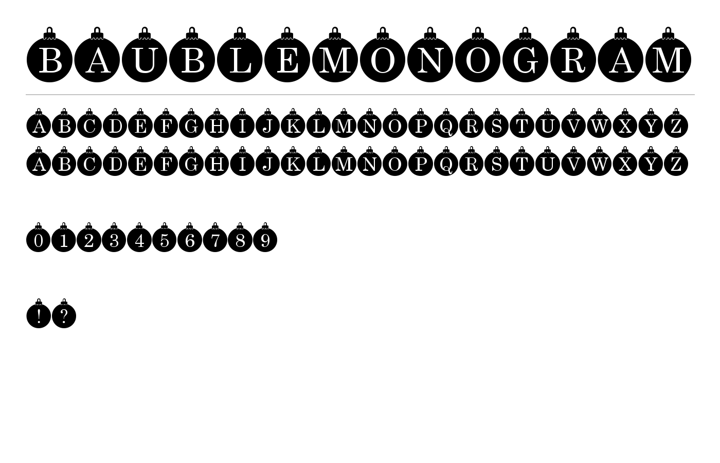 Bauble_Monogram Font preview