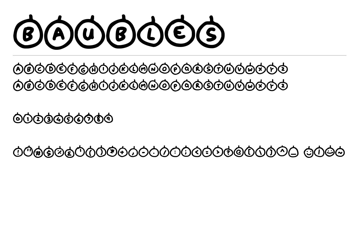 Baubles Font preview