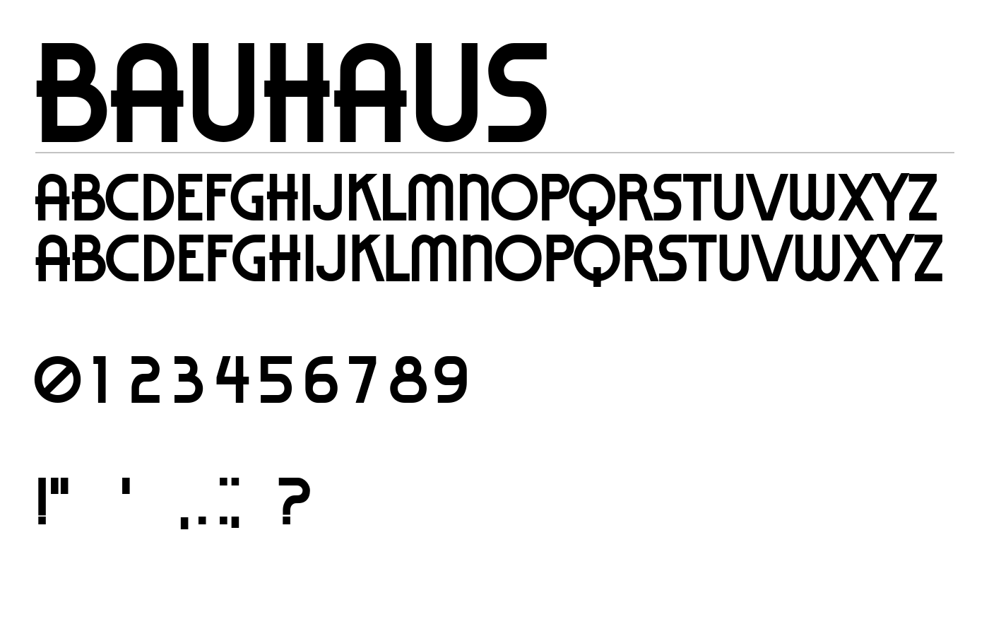 Bauhaus Font preview
