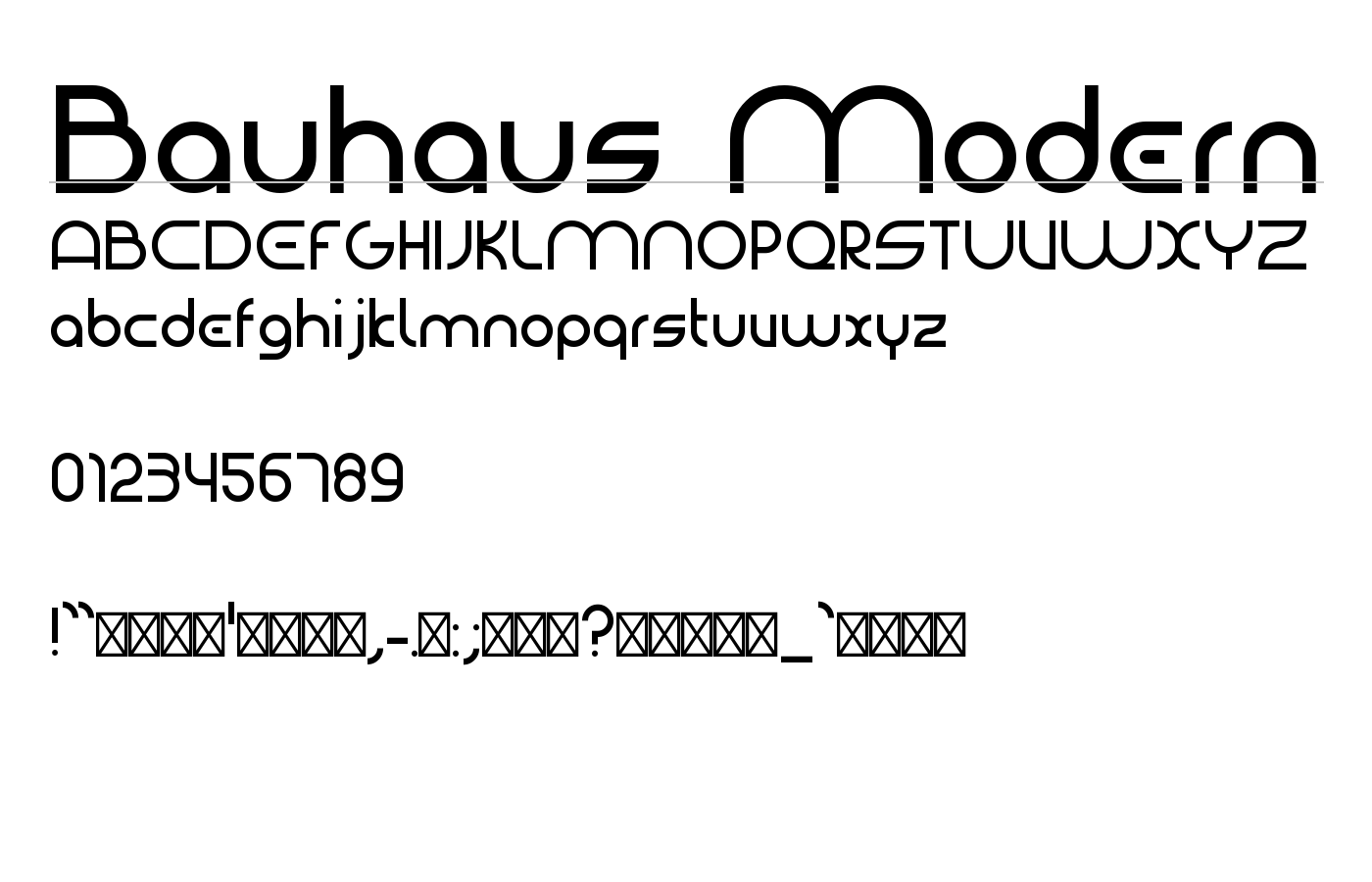 Bauhaus Modern Font preview
