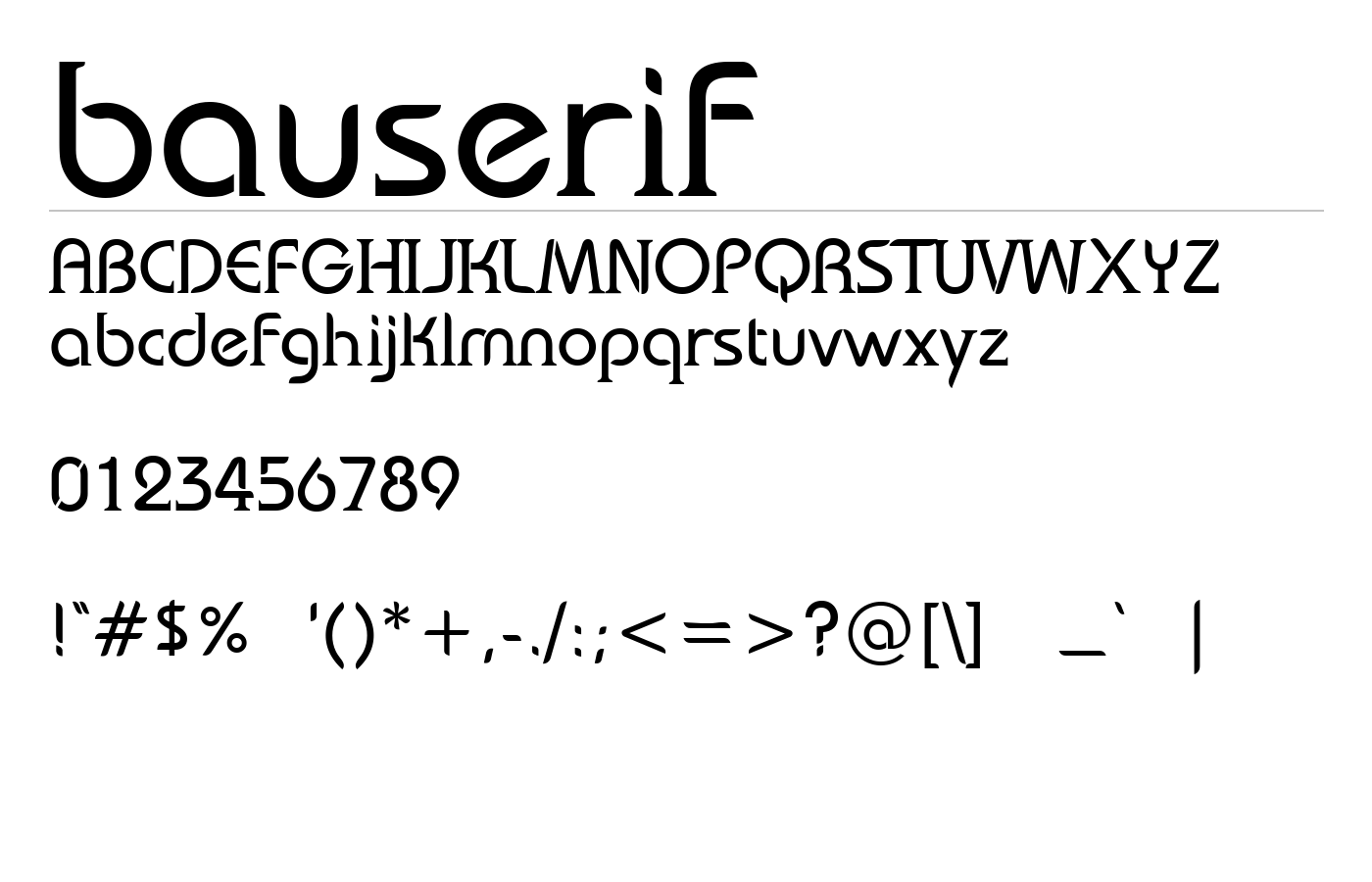 bauserif Font preview