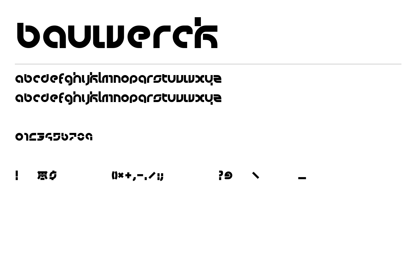 bauwerck Font preview