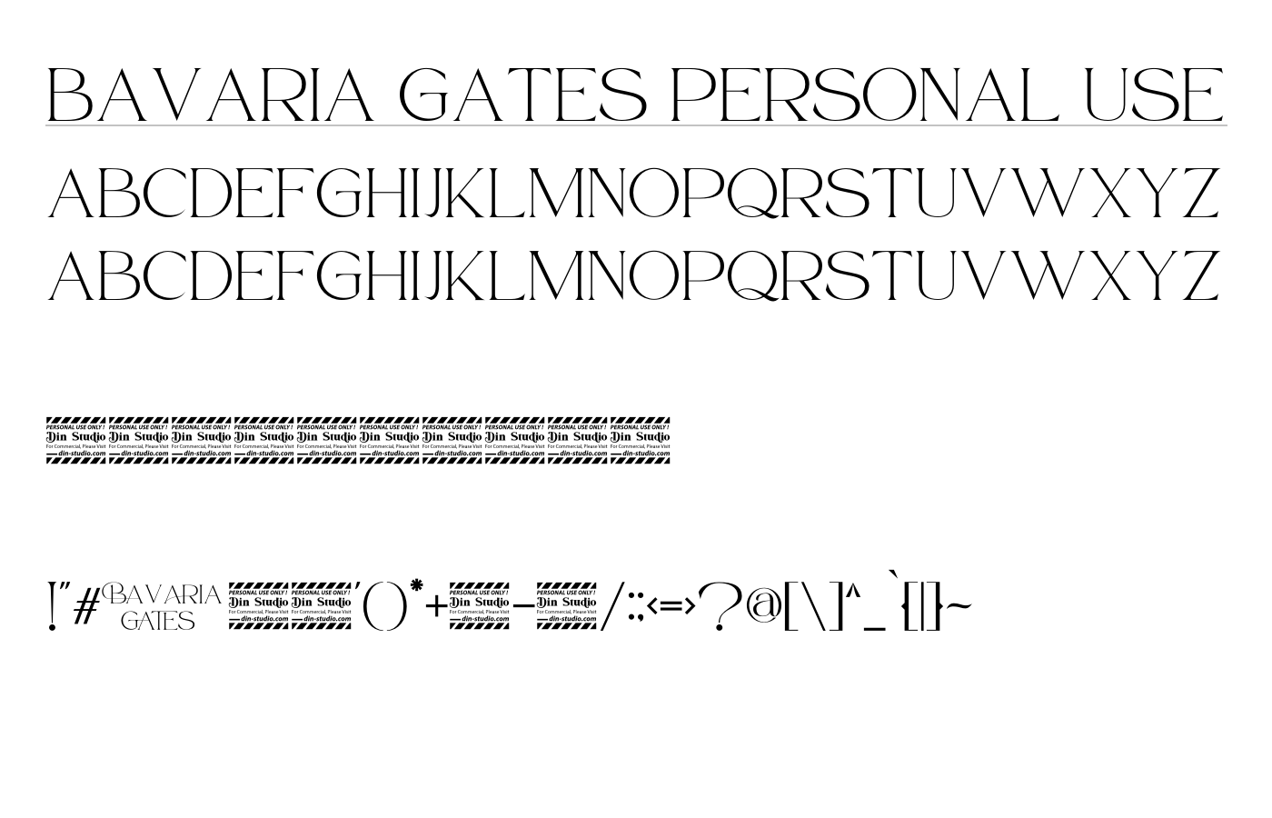 Bavaria Gates personal use Font preview