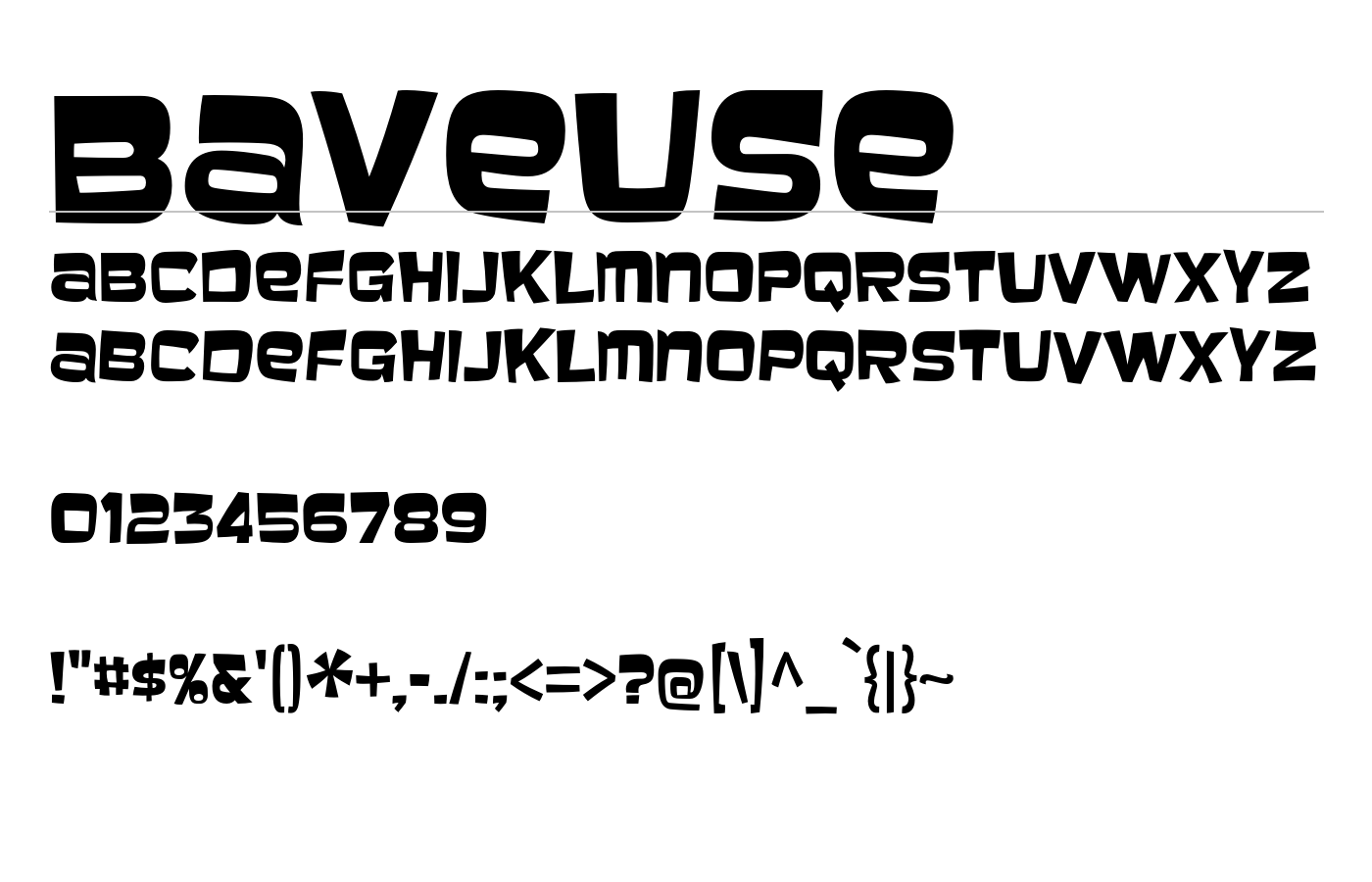 Baveuse Font preview