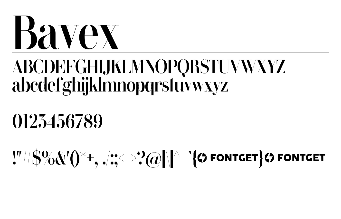 Bavex Font preview