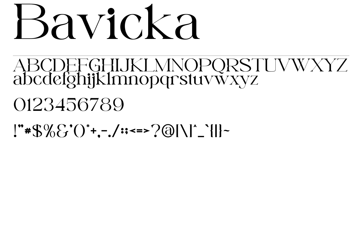 Bavicka Font preview